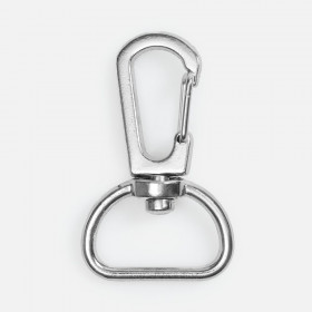 Застежка-карабин Snap hook, M, серебристая (хром)