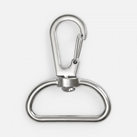 Застежка-карабин Snap Hook, L, серебристая (хром)